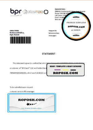 Rwanda BPR Atlasmara bank account closure reference letter template in Word and PDF format