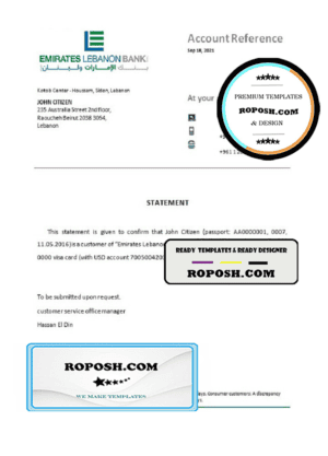 Lebanon Emirates Lebanon Bank bank account closure reference letter template in Word and PDF format