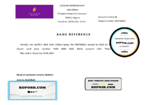 Nigeria Polaris Bank bank account closure reference letter template in Word and PDF format