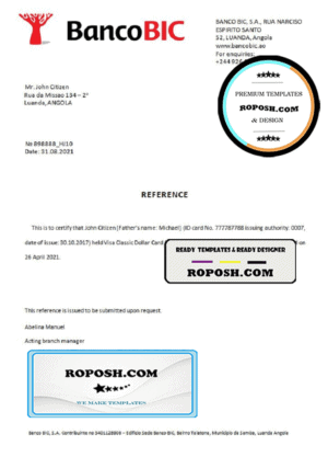 Angola Banco Yetu bank account closure reference letter template in Word and PDF format