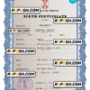 Serbia vital record birth certificate PSD template, fully editable