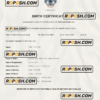 Seychelles vital record birth certificate Word and PDF template, completely editable