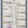 Seychelles marriage certificate PSD template, completely editable