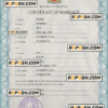 Singapore marriage certificate PSD template, completely editable