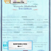 Somalia birth certificate template in PSD format, fully editable