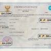 South Africa death certificate PSD template, completely editable