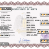 South Sudan birth certificate PSD template, completely editable