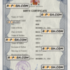 Spain vital record birth certificate PSD template, fully editable