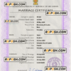 Sri Lanka marriage certificate PSD template, completely editable