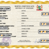 Suriname birth certificate PSD template, completely editable