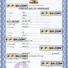 Suriname marriage certificate PSD template, completely editable