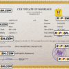 Syria marriage certificate PSD template, fully editable