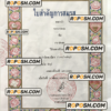 THAILAND marriage certificate PSD template, with fonts scan effect