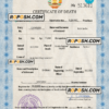 Tajikistan vital record death certificate PSD template, completely editable