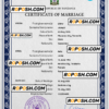 Tanzania marriage certificate PSD template, fully editable
