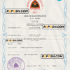 Timor-Leste vital record death certificate PSD template