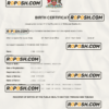 Trinidad & Tobago birth certificate Word and PDF template, completely editable