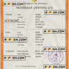 Tunisia marriage certificate PSD template, completely editable