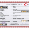 Turkey death certificate PSD template, completely editable