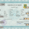 Tuvalu vital record birth certificate PSD template