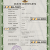 Vanuatu vital record death certificate PSD template, completely editable scan effect
