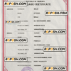 Vanuatu marriage certificate PSD template, fully editable