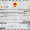 Vietnam death certificate PSD template, completely editable