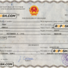 Vietnam death certificate PSD template, completely editable scan effect