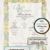 Australia Queensland decorative (commemorative) birth certificate template in PSD format, fully editable