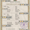 Zambia marriage certificate PSD template, fully editable scan effect
