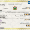 Zimbabwe marriage certificate Word and PDF template, completely editable