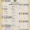 Zimbabwe marriage certificate PSD template, completely editable scan effect