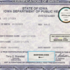 USA Iowa state birth certificate template in PSD format, fully editable