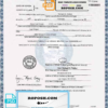 USA Nevada state marriage certificate template in PSD format, fully editable