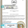 USA Missouri marriage certificate template in PSD format
