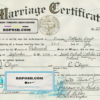 USA Oregon state marriage certificate template in PSD format