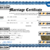 happy universal marriage certificate Word and PDF template, completely editable