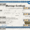 happy universal marriage certificate Word and PDF template, completely editable scan effect