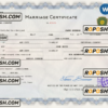 full-frontal universal marriage certificate Word and PDF template, fully editable scan effect