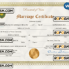 romance universal marriage certificate Word and PDF template, completely editable scan effect
