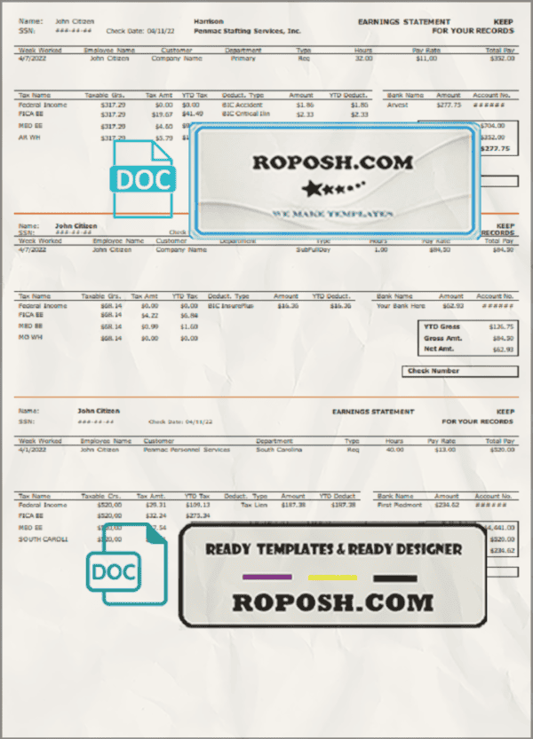 better help pay stub template in Word and PDF format