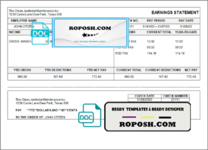 smart up pay stub template in Word and PDF format