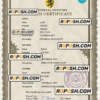 allied universal birth certificate PSD template, fully editable scan effect