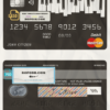bay piano universal multipurpose bank mastercard debit credit card template in PSD format, fully editable scan effect