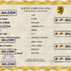 birthverse universal birth certificate PSD template, completely editable scan effect