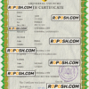 bold universal birth certificate PSD template, fully editable scan effect