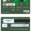 budget green universal multipurpose bank visa electron credit card template in PSD format, fully editable