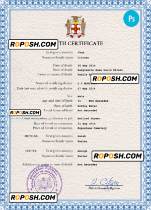 certificate leader death universal certificate PSD template, completely editable