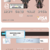 colored elephant universal multipurpose bank visa electron credit card template in PSD format, fully editable