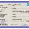 death solutions death universal certificate PSD template, completely editable